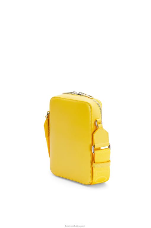 Loewe Men Vertical Crossbody Pocket in satin calfskin 206XF614 Yellow