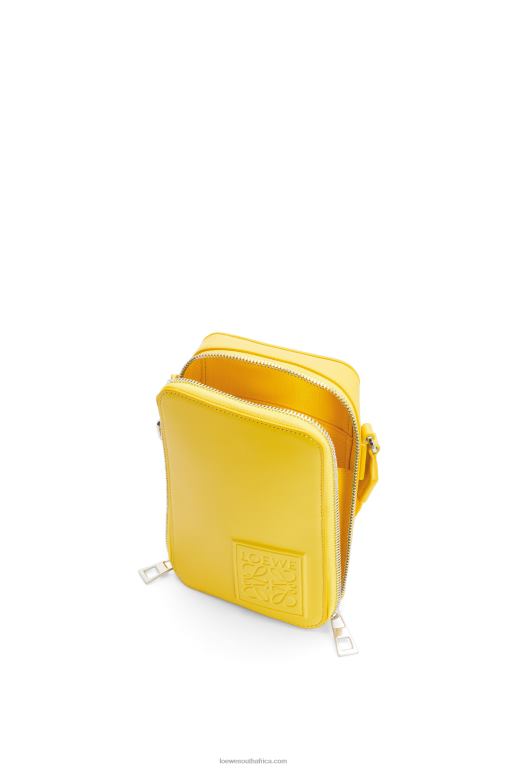 Loewe Men Vertical Crossbody Pocket in satin calfskin 206XF614 Yellow