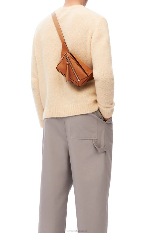 Loewe Men Mini Puzzle bumbag in classic calfskin 206XF278 Tan