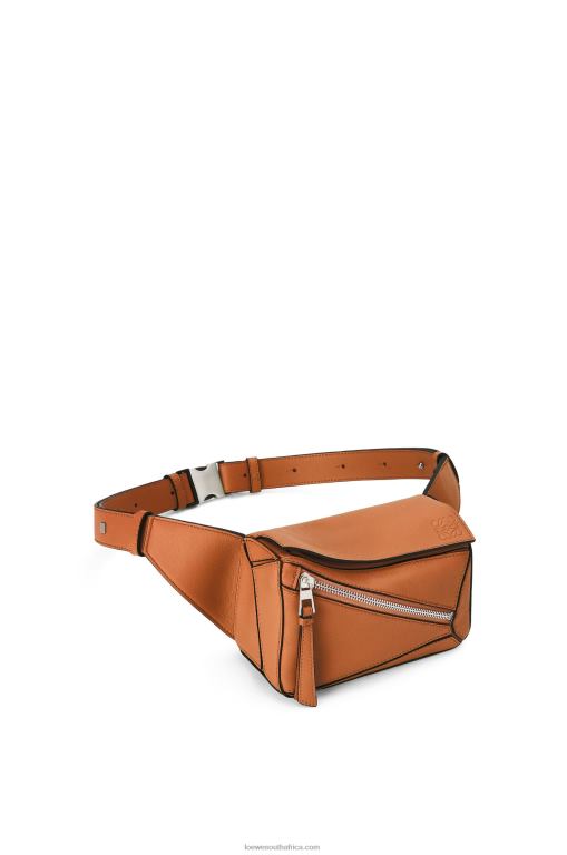 Loewe Men Mini Puzzle bumbag in classic calfskin 206XF278 Tan