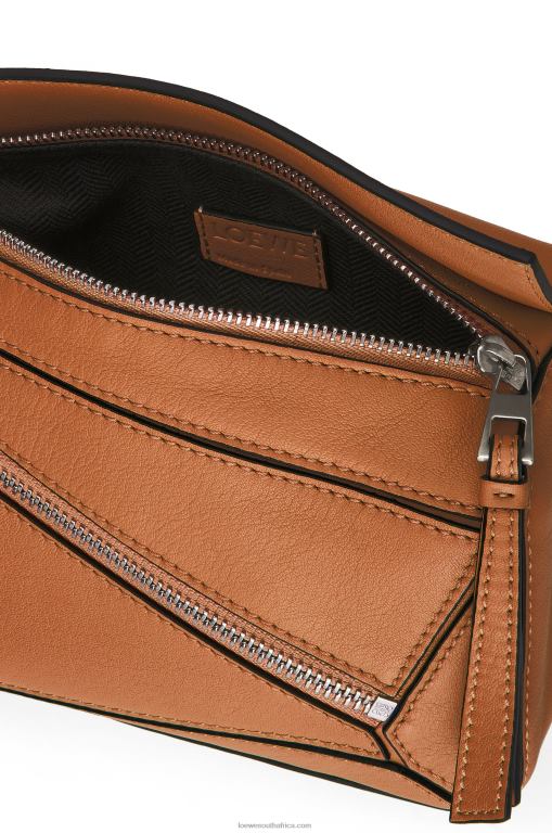 Loewe Men Mini Puzzle bumbag in classic calfskin 206XF278 Tan