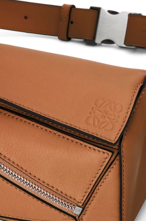 Loewe Men Mini Puzzle bumbag in classic calfskin 206XF278 Tan