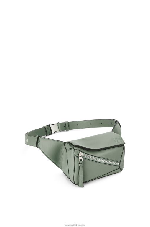Loewe Men Mini Puzzle bumbag in classic calfskin 206XF298 Dark Sage