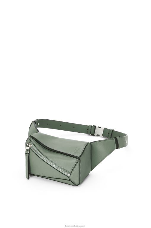 Loewe Men Mini Puzzle bumbag in classic calfskin 206XF298 Dark Sage