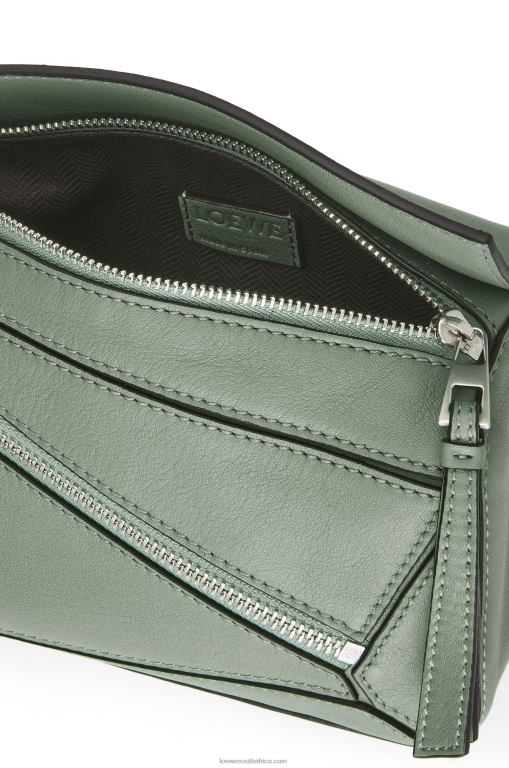 Loewe Men Mini Puzzle bumbag in classic calfskin 206XF298 Dark Sage