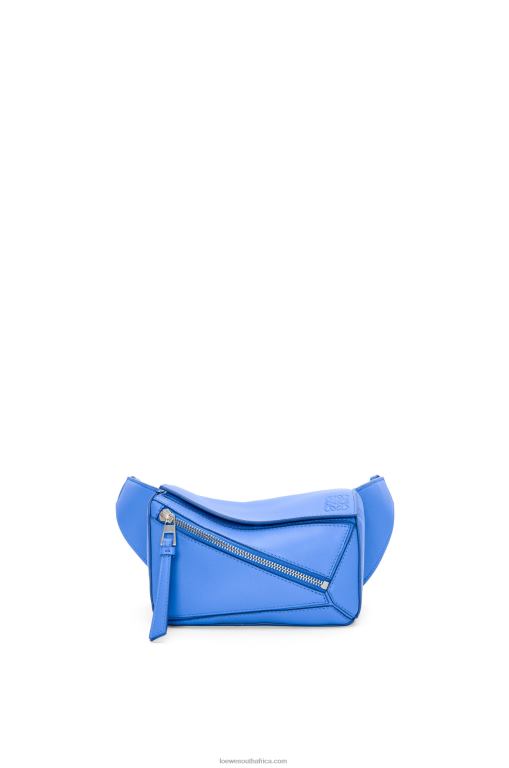 Loewe Men Mini Puzzle bumbag in classic calfskin 206XF547 Seaside Blue
