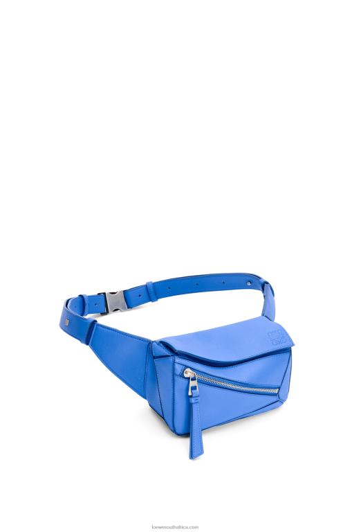 Loewe Men Mini Puzzle bumbag in classic calfskin 206XF547 Seaside Blue
