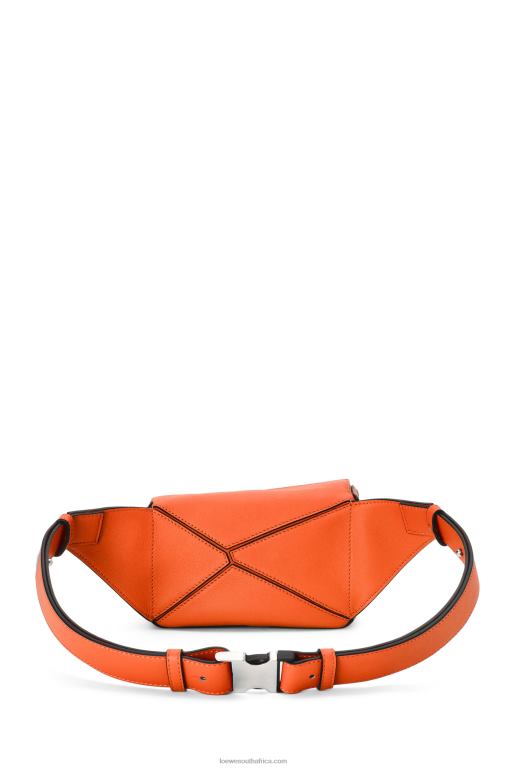 Loewe Men Mini Puzzle bumbag in classic calfskin 206XF571 Orange