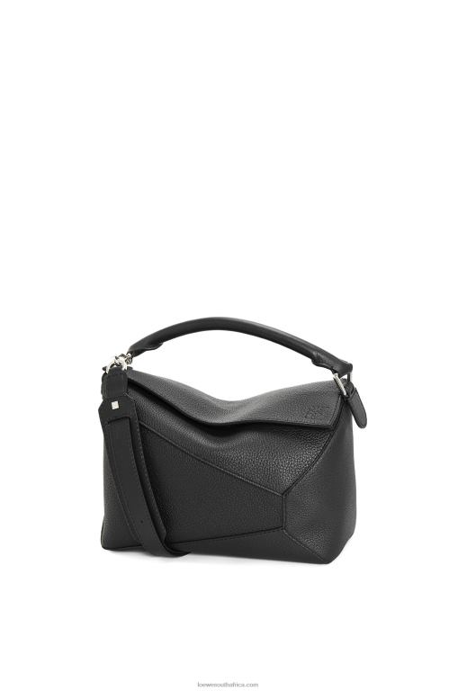 Loewe Men Puzzle Edge bag in grained calfskin 206XF540 Black
