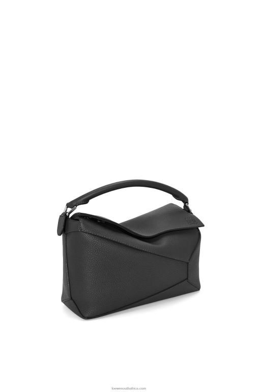 Loewe Men Puzzle Edge bag in grained calfskin 206XF540 Black