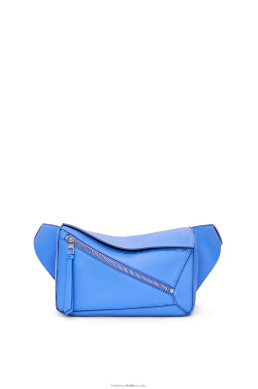 Loewe Men Small Puzzle bumbag in classic calfskin 206XF563 Seaside Blue