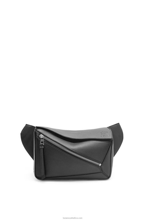 Loewe Men Small Puzzle bumbag in diamond calfskin 206XF566 Black