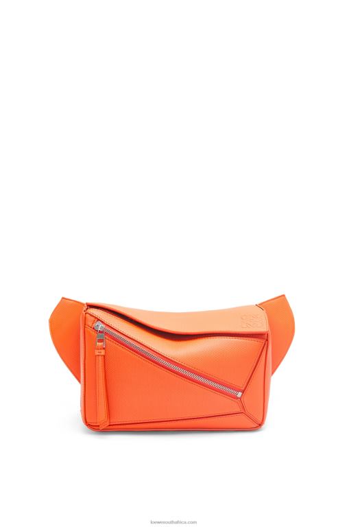 Loewe Men Small Puzzle bumbag in diamond calfskin 206XF568 Orange