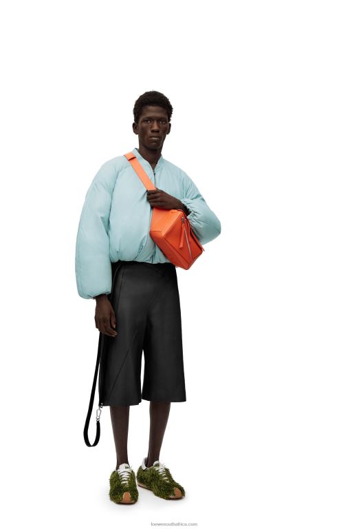 Loewe Men Small Puzzle bumbag in diamond calfskin 206XF568 Orange