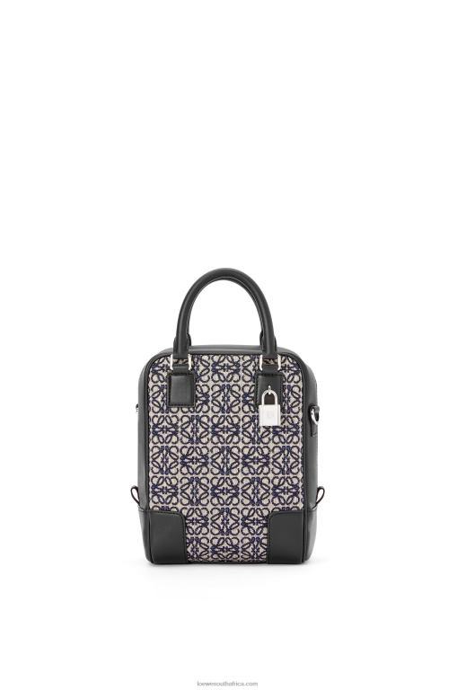 Loewe Men Amazona 15 in Anagram jacquard and calfskin 206XF144 Navy/Black
