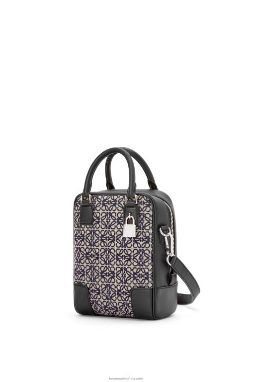 Loewe Men Amazona 15 in Anagram jacquard and calfskin 206XF144 Navy/Black