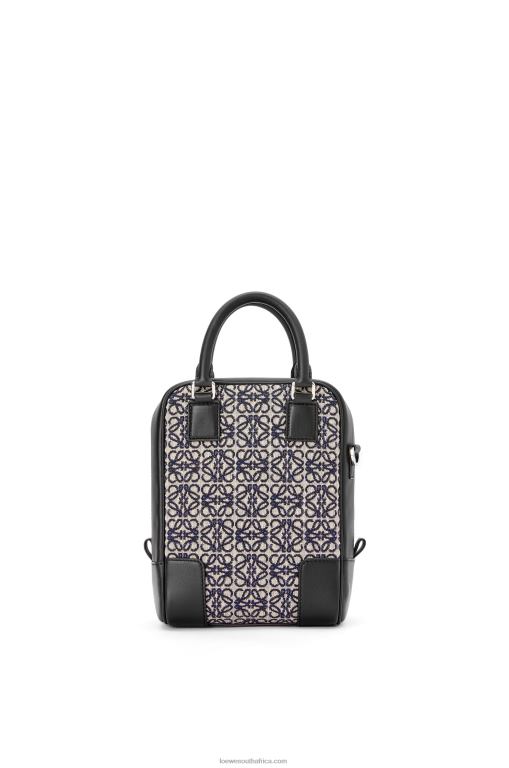 Loewe Men Amazona 15 in Anagram jacquard and calfskin 206XF144 Navy/Black