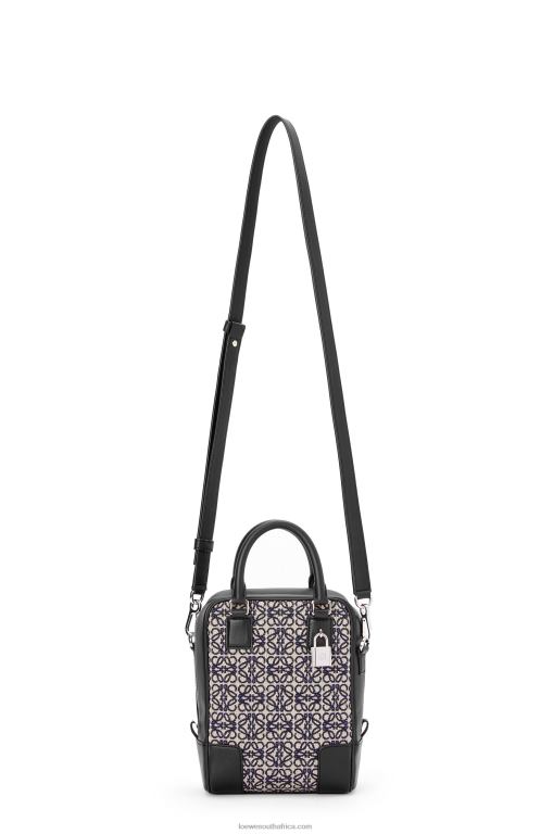 Loewe Men Amazona 15 in Anagram jacquard and calfskin 206XF144 Navy/Black