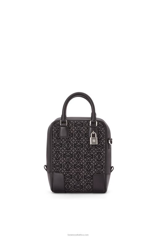 Loewe Men Amazona 15 in Anagram jacquard and calfskin 206XF147 Anthracite/Black
