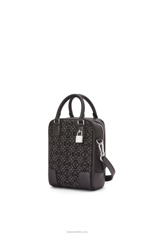 Loewe Men Amazona 15 in Anagram jacquard and calfskin 206XF147 Anthracite/Black