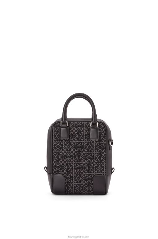 Loewe Men Amazona 15 in Anagram jacquard and calfskin 206XF147 Anthracite/Black