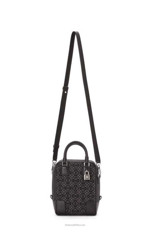 Loewe Men Amazona 15 in Anagram jacquard and calfskin 206XF147 Anthracite/Black