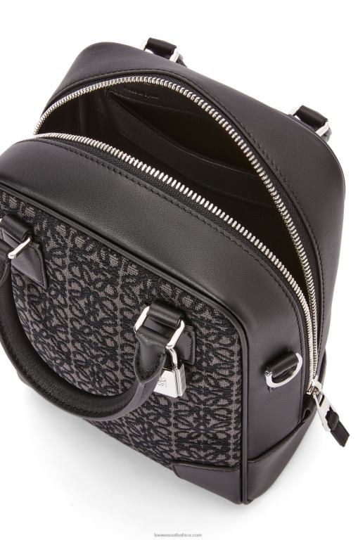 Loewe Men Amazona 15 in Anagram jacquard and calfskin 206XF147 Anthracite/Black