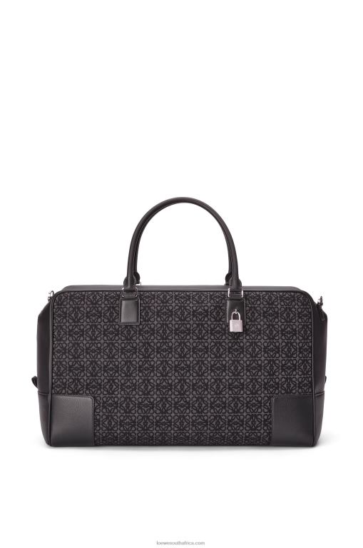 Loewe Men Amazona 44 bag in Anagram jacquard and calfskin 206XF148 Anthracite/Black