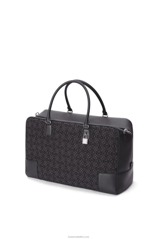 Loewe Men Amazona 44 bag in Anagram jacquard and calfskin 206XF148 Anthracite/Black