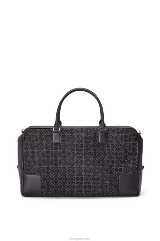 Loewe Men Amazona 44 bag in Anagram jacquard and calfskin 206XF148 Anthracite/Black
