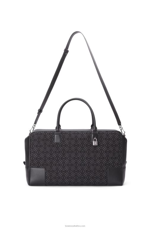 Loewe Men Amazona 44 bag in Anagram jacquard and calfskin 206XF148 Anthracite/Black