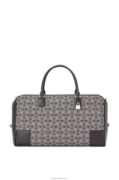 Loewe Men Amazona 44 bag in Anagram jacquard and calfskin 206XF149 Navy/Black