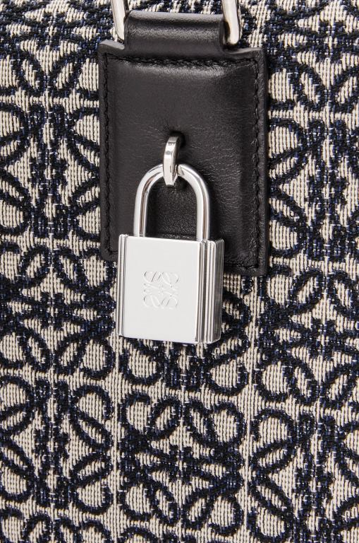 Loewe Men Amazona 44 bag in Anagram jacquard and calfskin 206XF149 Navy/Black