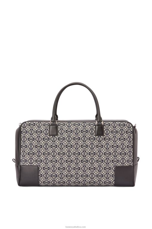 Loewe Men Amazona 44 bag in Anagram jacquard and calfskin 206XF149 Navy/Black