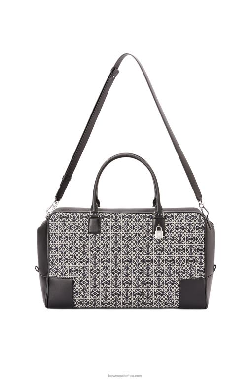 Loewe Men Amazona 44 bag in Anagram jacquard and calfskin 206XF149 Navy/Black