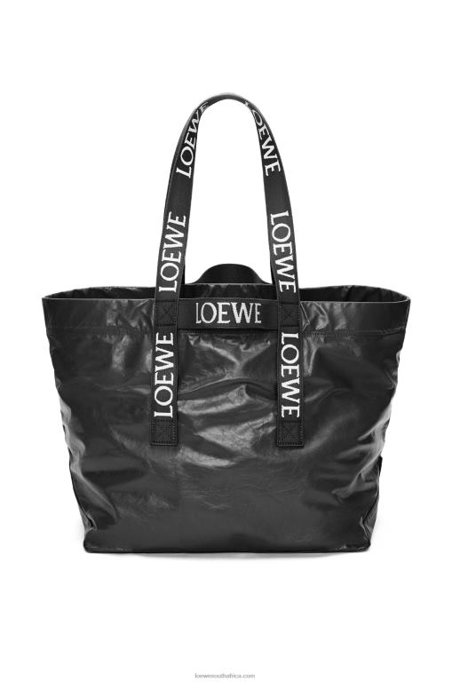 Loewe Men Fold Shopper in paper calfskin 206XF68 Black