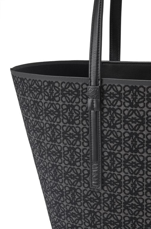 Loewe Men T Tote bag in Anagram jacquard and calfskin 206XF129 Anthracite/Black