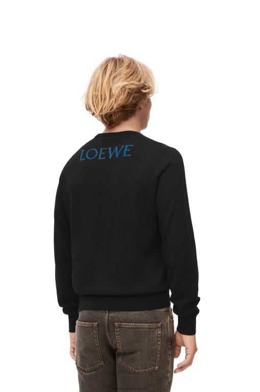 Loewe Men Calcifer sweater in wool 206XF1025 Black