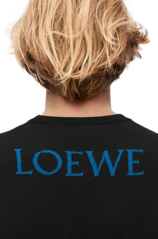 Loewe Men Calcifer sweater in wool 206XF1025 Black