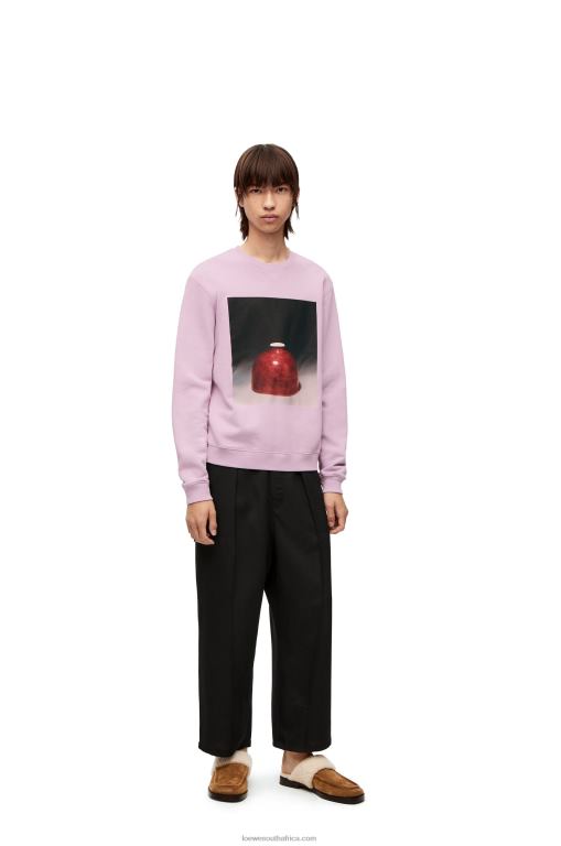 Loewe Men Ceramic print sweatshirt in cotton 206XF815 Lilac
