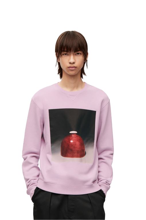 Loewe Men Ceramic print sweatshirt in cotton 206XF815 Lilac