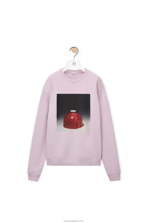Loewe Men Ceramic print sweatshirt in cotton 206XF815 Lilac