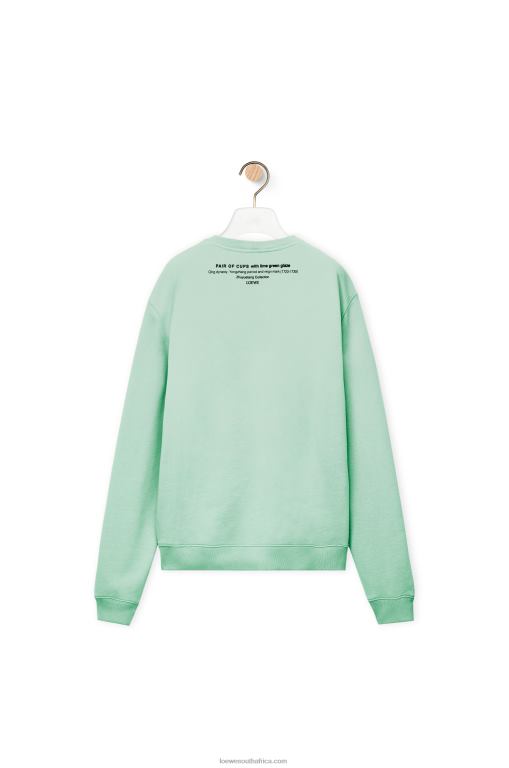 Loewe Men Ceramic print sweatshirt in cotton 206XF816 Pale Green