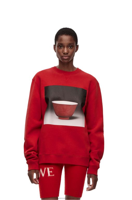 Loewe Men Ceramic print sweatshirt in cotton 206XF817 Red