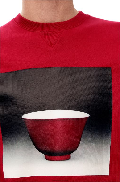 Loewe Men Ceramic print sweatshirt in cotton 206XF817 Red