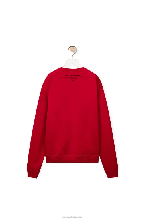 Loewe Men Ceramic print sweatshirt in cotton 206XF817 Red
