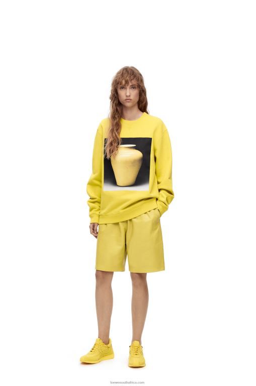 Loewe Men Ceramic print sweatshirt in cotton 206XF818 Yellow