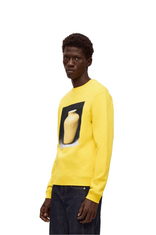 Loewe Men Ceramic print sweatshirt in cotton 206XF818 Yellow