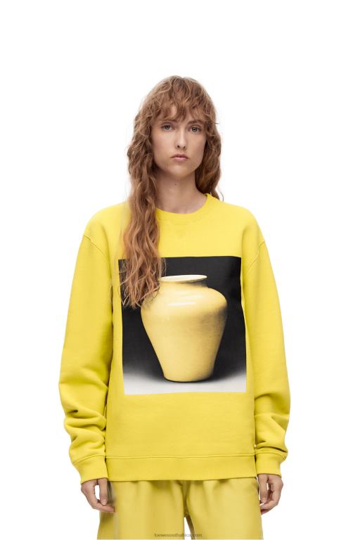 Loewe Men Ceramic print sweatshirt in cotton 206XF818 Yellow