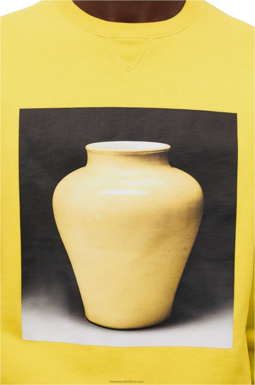 Loewe Men Ceramic print sweatshirt in cotton 206XF818 Yellow